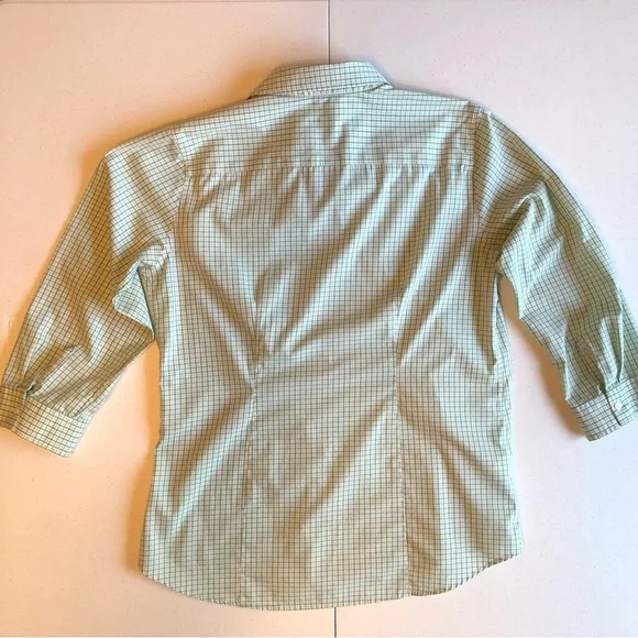 Eddie Bauer Woman’s Green/White Plaid Button-Up Shirt Size TL - Picture 5 of 7